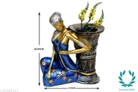 Voguish Vase - LXHXB: 10x28x10 cm, Blue, Poly Resin , Handicraft Artifact Showpiece